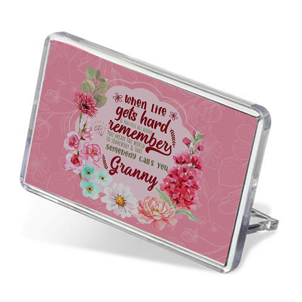 Giftme Clear You Mean The World To Somebody That Calls You Granny Mothers Day Birthday Floral Gift Fridge Magnet.