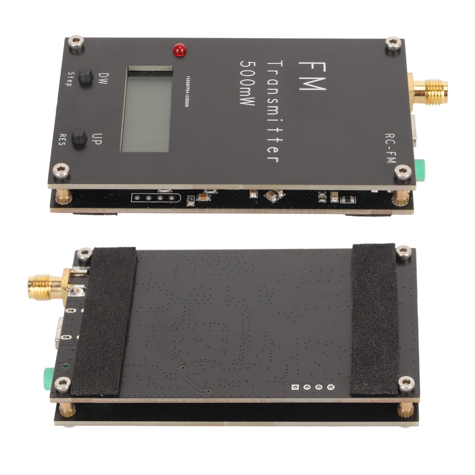 Émetteur FM, émetteur Stéréo 1 MHz Pas 500 MW avec écran LCD, Portée 2000 M, Fréquence Réglable, Alimentation USB de Type C pour Radio FM
