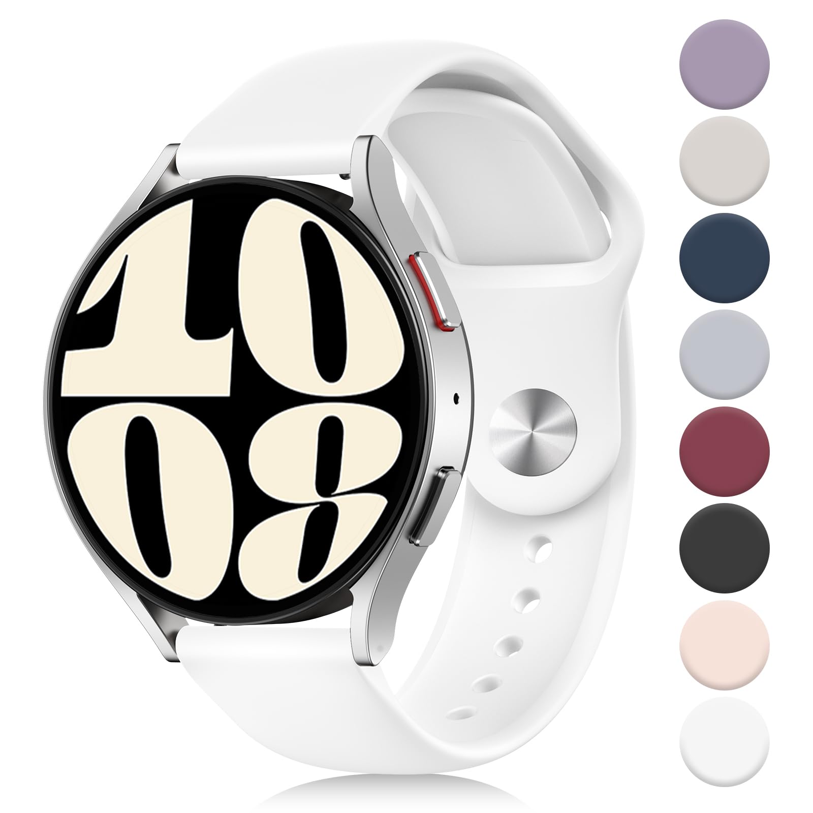 VEMIGON Soft Silicone Strap Compatible with Samsung Galaxy Watch 7/6/5/4 40mm 44mm/ Galaxy Watch5 pro 45mm/ Watch 3 41mm/ Classic 6 47mm 43mm/ Classic 4 46mm 42mm, 20mm Sport Replacement Bands-image-19