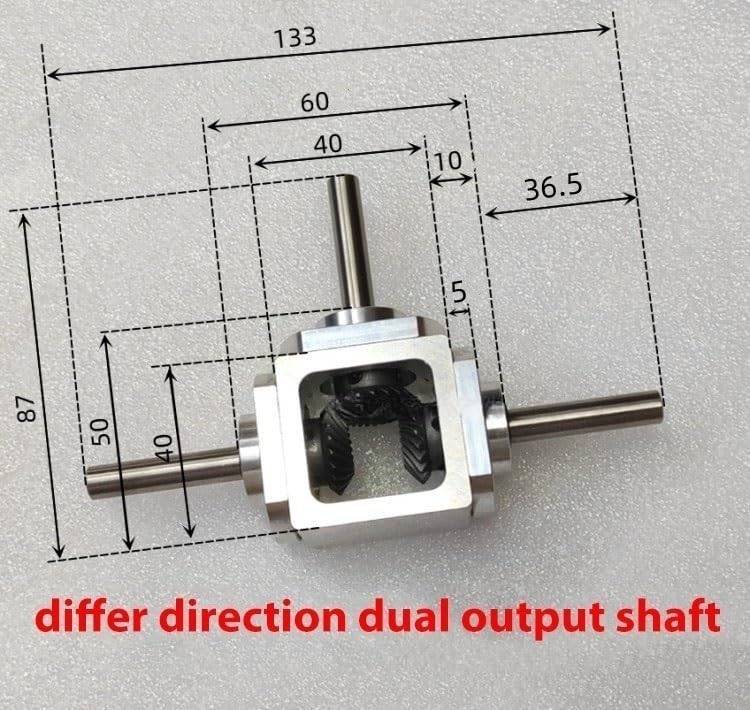 Angle Steering 1pcs 90 Degree Small Reversing Gearbox 1:1 Reduction Gearbox 8mm Double Output Shaft Spiral Bevel Gear Cross Commutator Driving Change