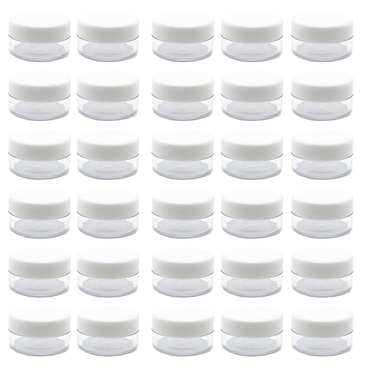 Photo 1 of 30 Pcs Sample Containers, 10 Gram Mini Sample Jars for Cosmetic, Eye shadow, White Lida