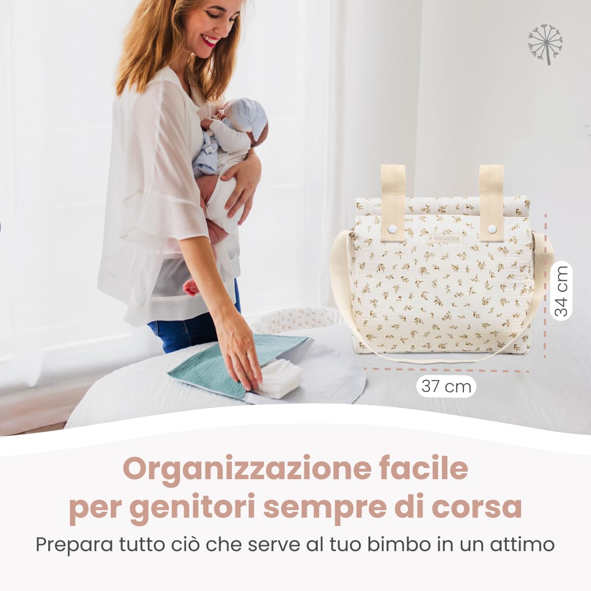 MIMUSELINA Borsa Passeggino Universale per Neonato con Ampia Capacità
