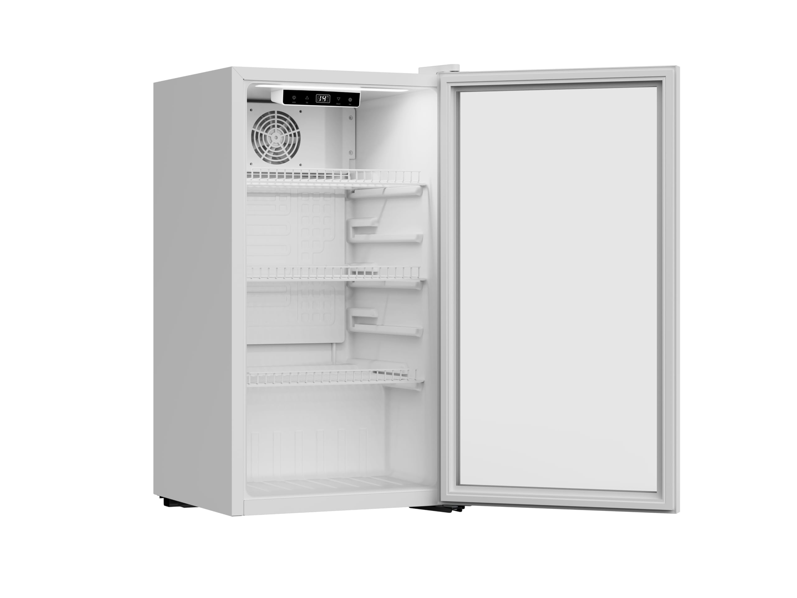 PKM GKS83W Flaschenkühlschrank 89 L Display Touch Control Umluft-Kühlung Blaue LED-Beleuchtung