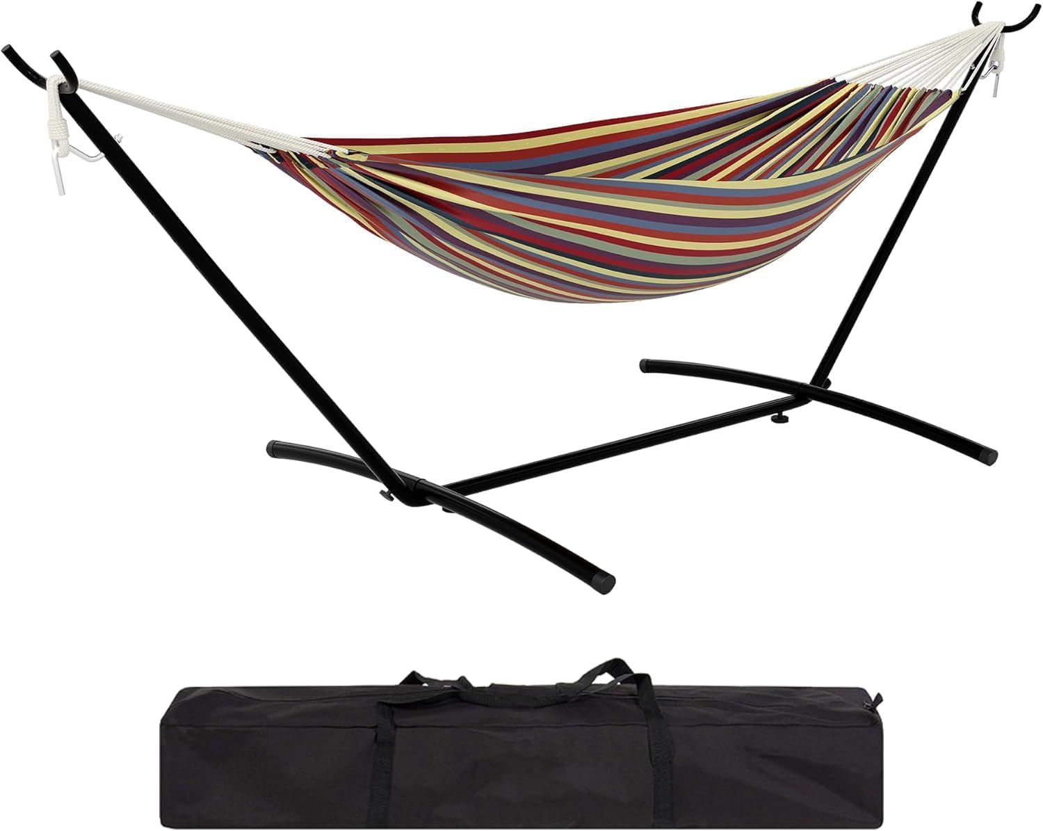 Garvee Hamac Double avec Support en Acier, Sac de Transport Inclus, Jaune