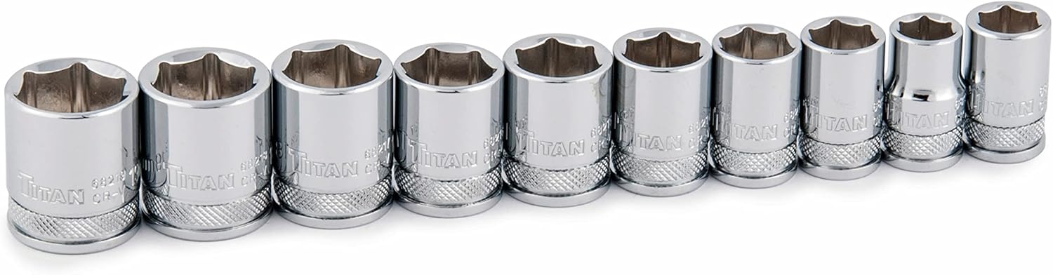 Titan 68202 10-Piece 3/8-Inch Drive 6-Point Metric Socket Set