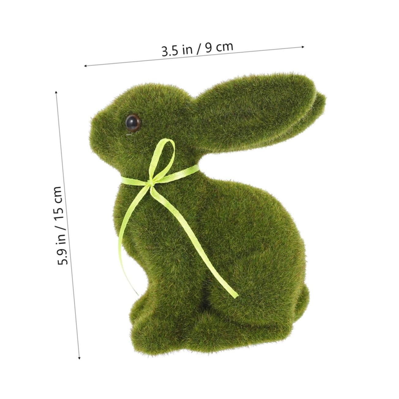 4 Pezzi Coniglietto Flockato Verde per Decorazioni Pasquali, Coniglio Artificiale in Schiuma, Design Creativo e Realistico per Lavori Manuali e Tavolo da Festa