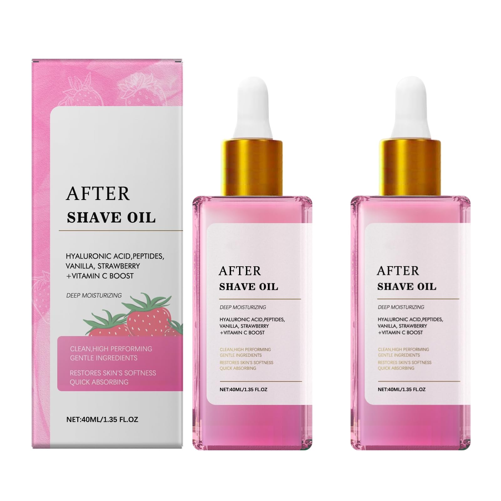 FUYOULILO After Shave Oil Strawberry Vanilla Scent, Women After Shave Oil, After Shave Oil for Moisturizing and Prevent Ingrown Hairs (2)