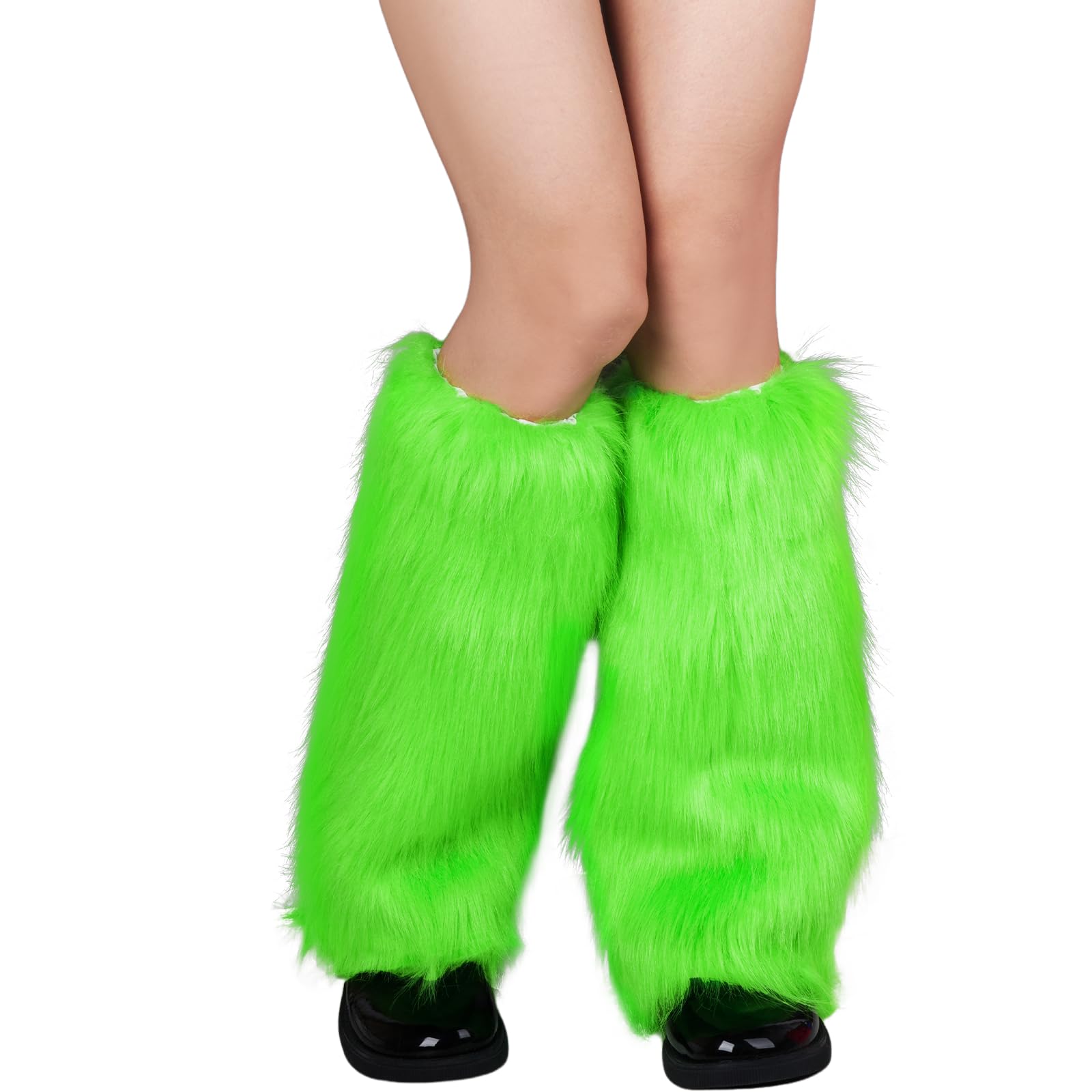 Furry Faux Fur Leg Warmers for Women Winter Fuzzy Leg Warmers Boot Covers for Christmas Halloween Costume