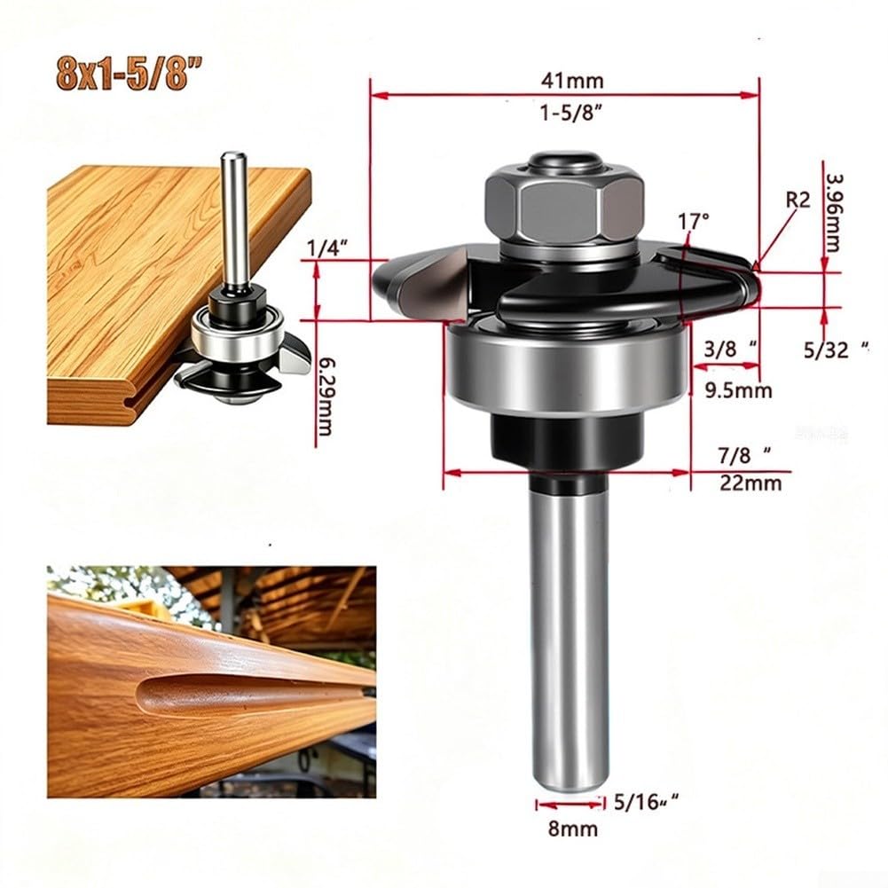 Fresa Router CNC Corte para suave sin Astillas 8mm Fresa Router(8 Handles)