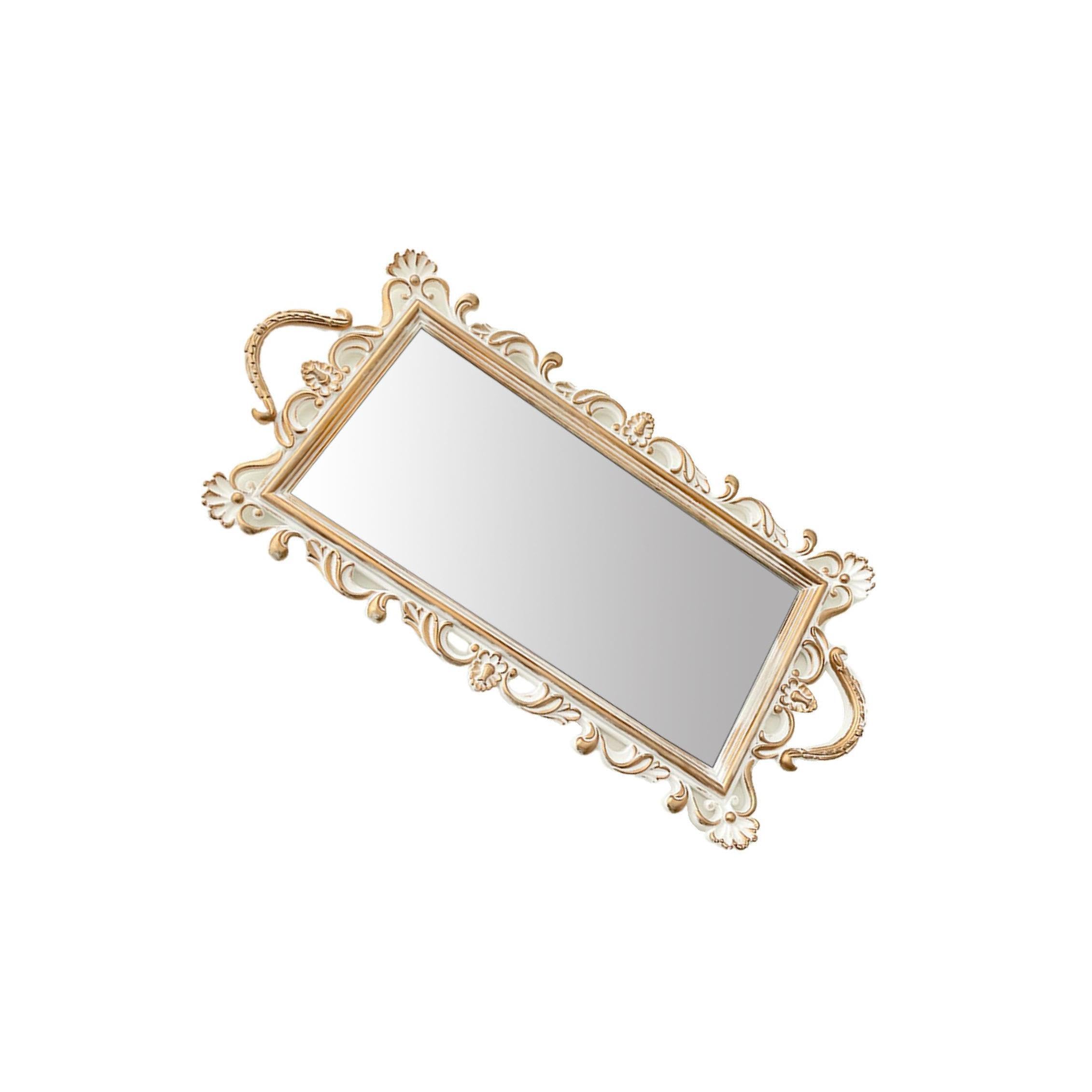 TWISAXC Trinket Serving Tray With Handle Mirrored Bedroom Captivating Organizer Displaying Accessories With Style Mirror Tray For Perfume Coffee Table Dresser