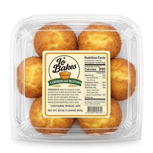 Cornbread Muffins – JO BAKES – 8 Count – Bakery-Style