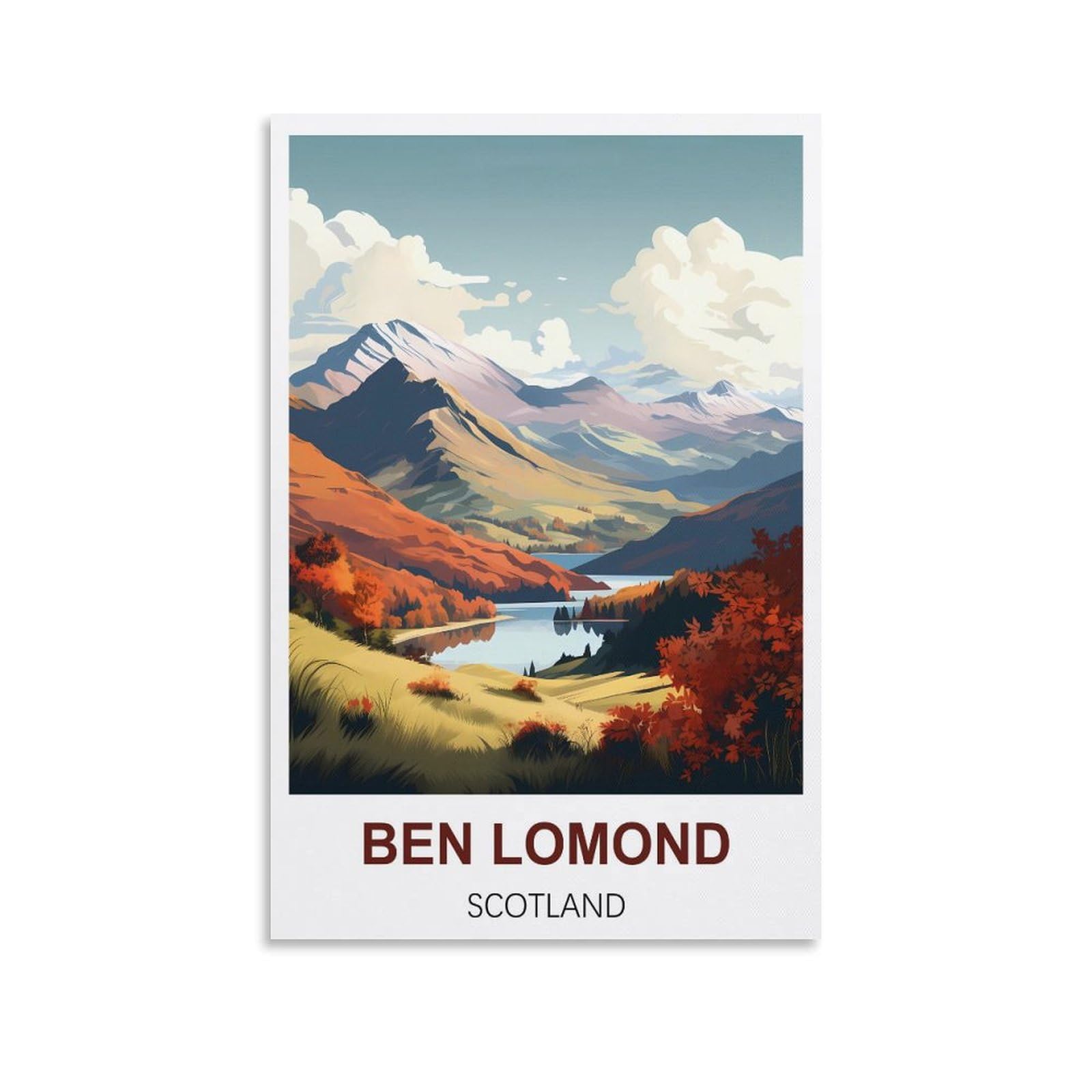 Metal Tin Sign,Ben Lomond Scotlands,Metal Wall Decorative Tin Signs for Home Kitchen Bar Coffee Shop Club Orchard Decoration 30x30cm