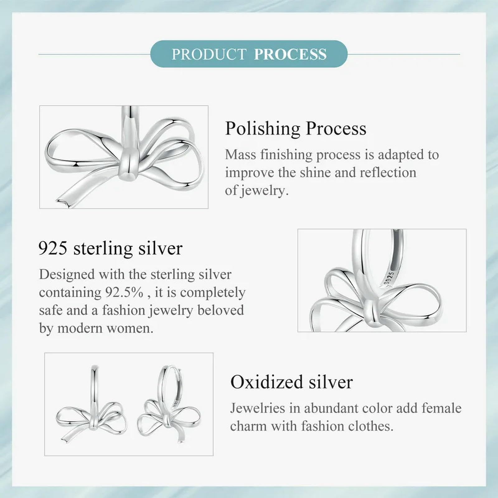 925 Sterling Silber Einfache Schleife Ohrschnallen Klassische hypoallergene Tropfenohrringe für Frauen Edlen Schmuck