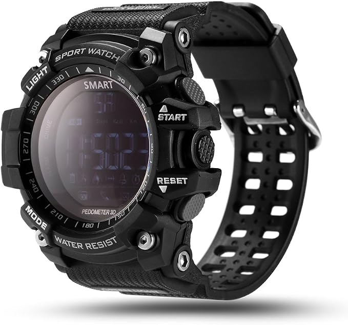 Lemfo Mens Militar reloj inteligente, EX16 Bluetooth 4.0 LED reloj Digital  5 ATM \u0026 IP67 impermeable Smartwatch podómetro llamada SMS recordatorio  Liminous Dial deportes reloj de pulsera : Amazon.es: Relojes