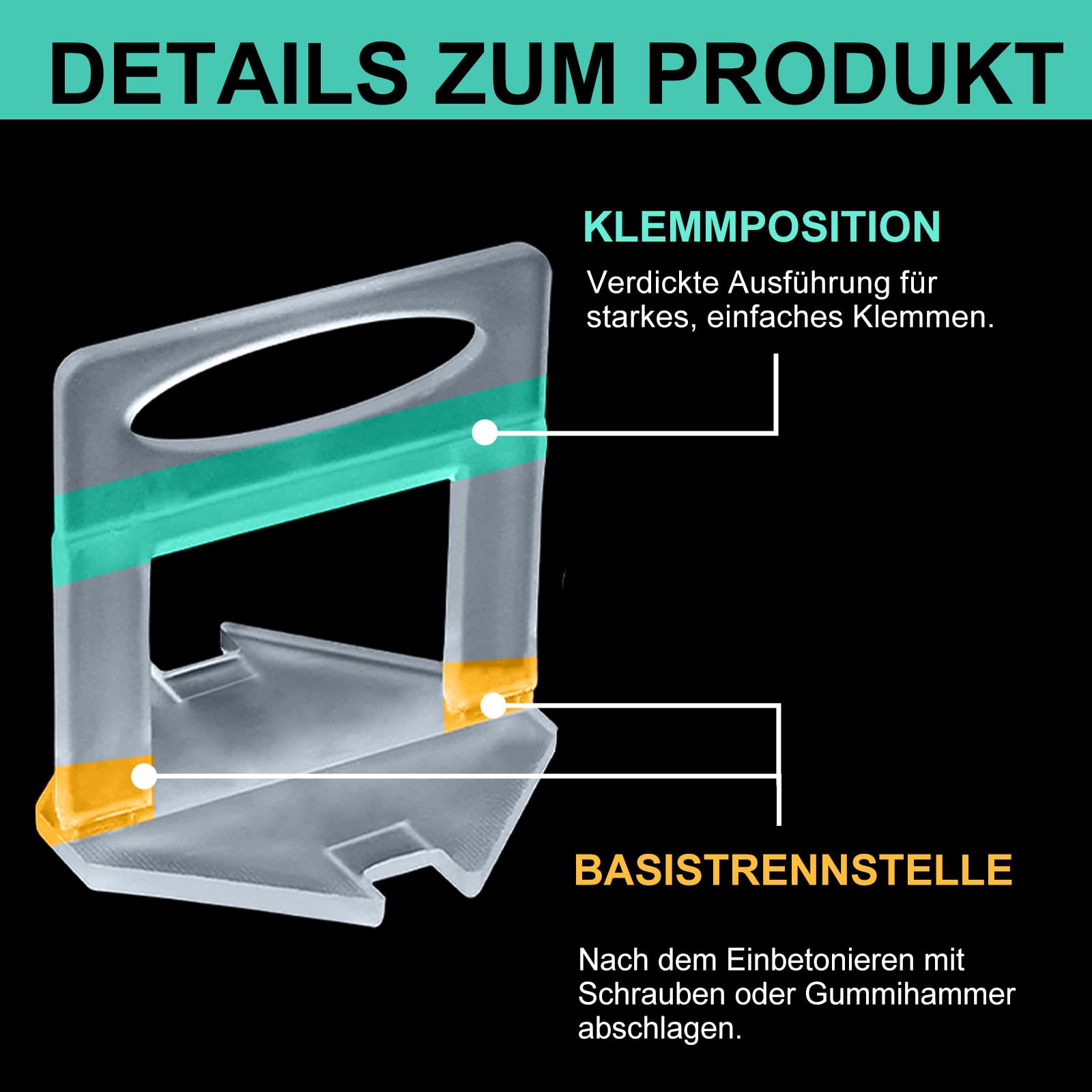 600 Stück Fliesen Nivelliersystem 3mm Zuglaschen, 3mm Fliesen Fliesenkeile Fliesen Nivelliersystem Kit fliesen Verlegehilfe für Fliesen Wandfliesen Bodenfliesen Höhe 6-16 mm