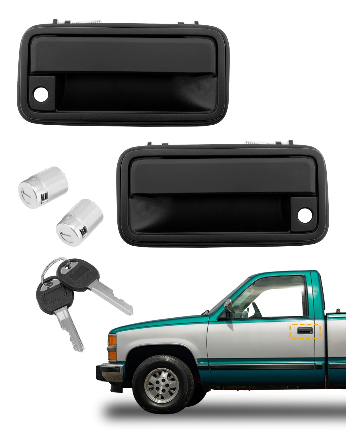 Amazon.com: Exterior Door Handles Metal Lever, w/ Lock Cylinders