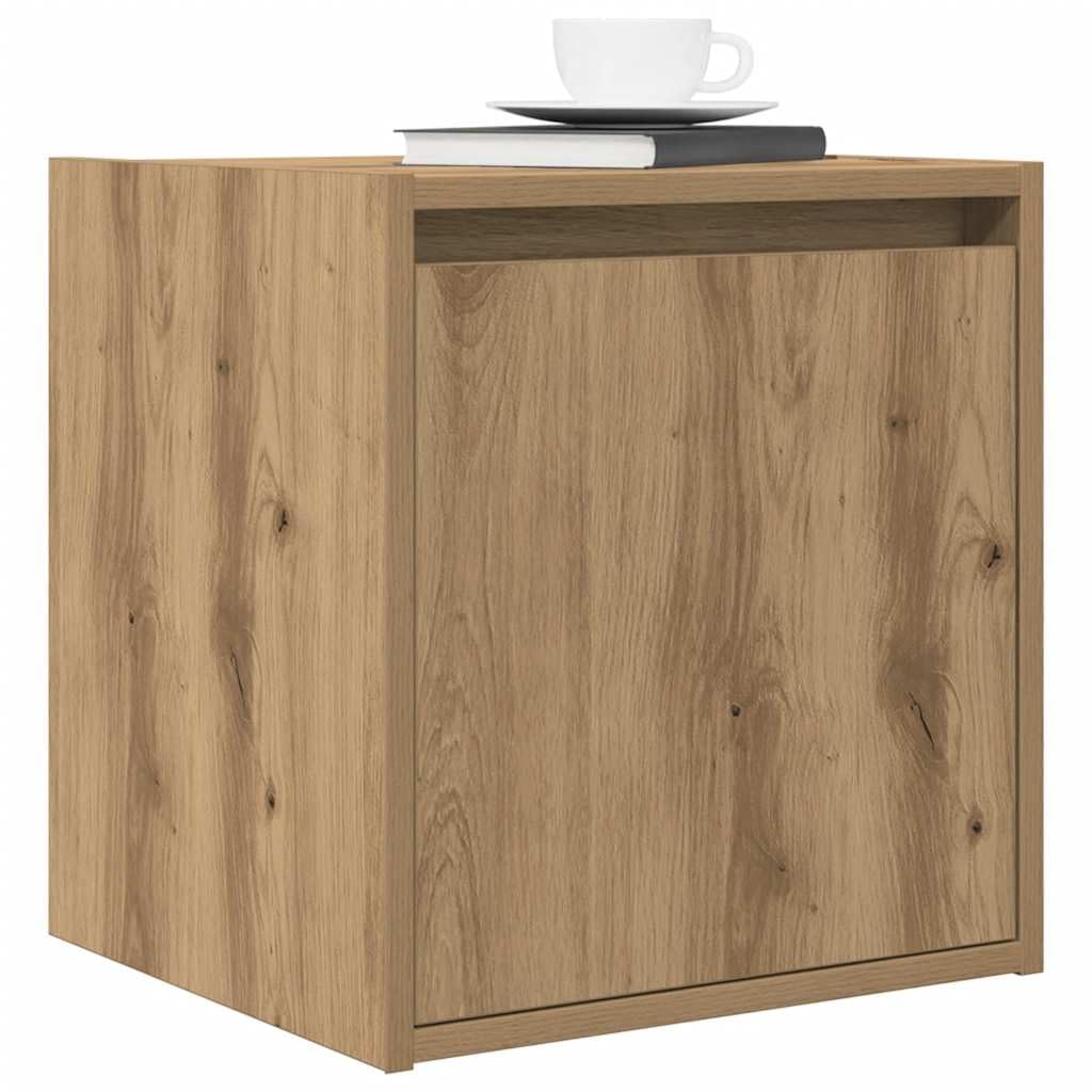 Schwebender Nachttisch aus Holzwerkstoff mit Wandmontage und reichlich Stauraum für Schlafzimmer