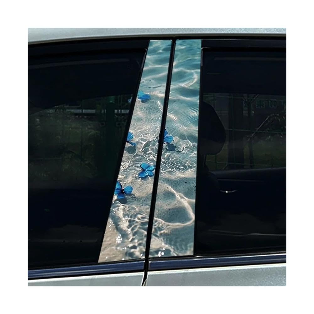 Bertdcx M Butterfly Car Stickers Diy Car B-Pillar Cover Scratches Pet Decals Auto Parts(,1Pcs)