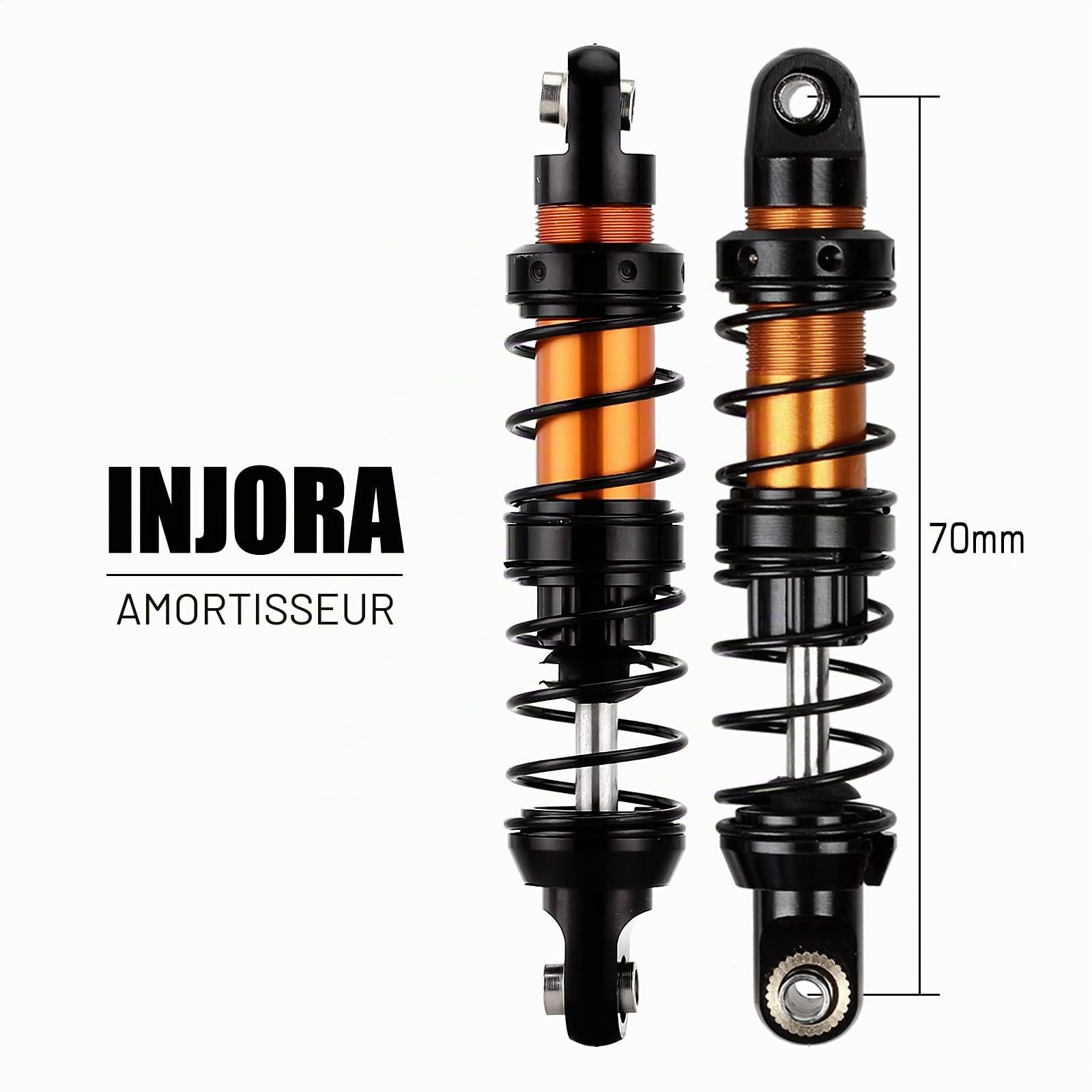 INJORA RC Amortisseur 4pcs RC Accessoire RC Shock Absorber pour 1/10 RC Crawler Car Axial SCX10 90046 AXI03007 TRX4 TRX6 (70mm)