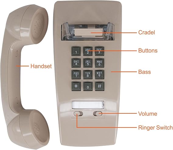 Wall Phone, Wall Phones for landline Wall Mount, Used for Hotel School and Home.