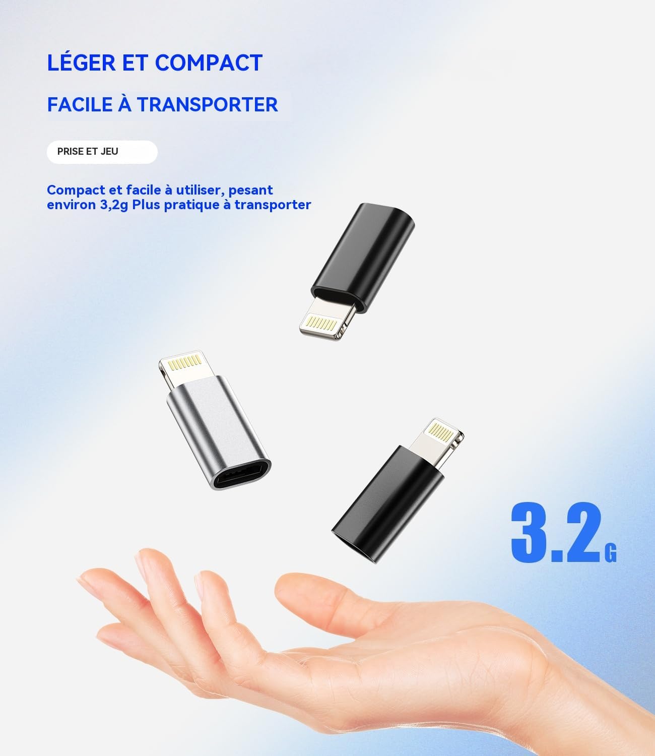Adapter Micro USB do Lightning Apple MFi Certified iPhone 14 13 12 11 Pro Max 3pack
