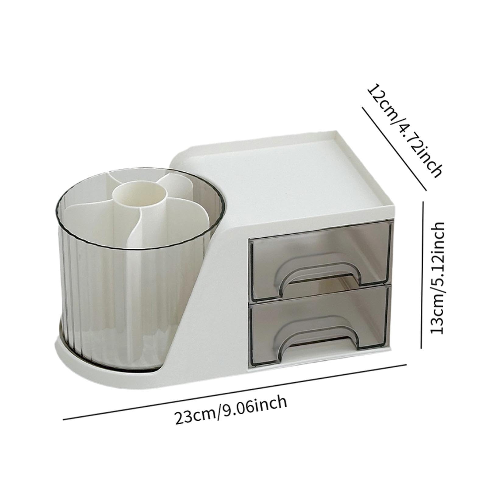 Desktop nizer con portamatite rotante versatile per ufficio, dormitorio e vanità, ideale per penne, pennarelli e forniture