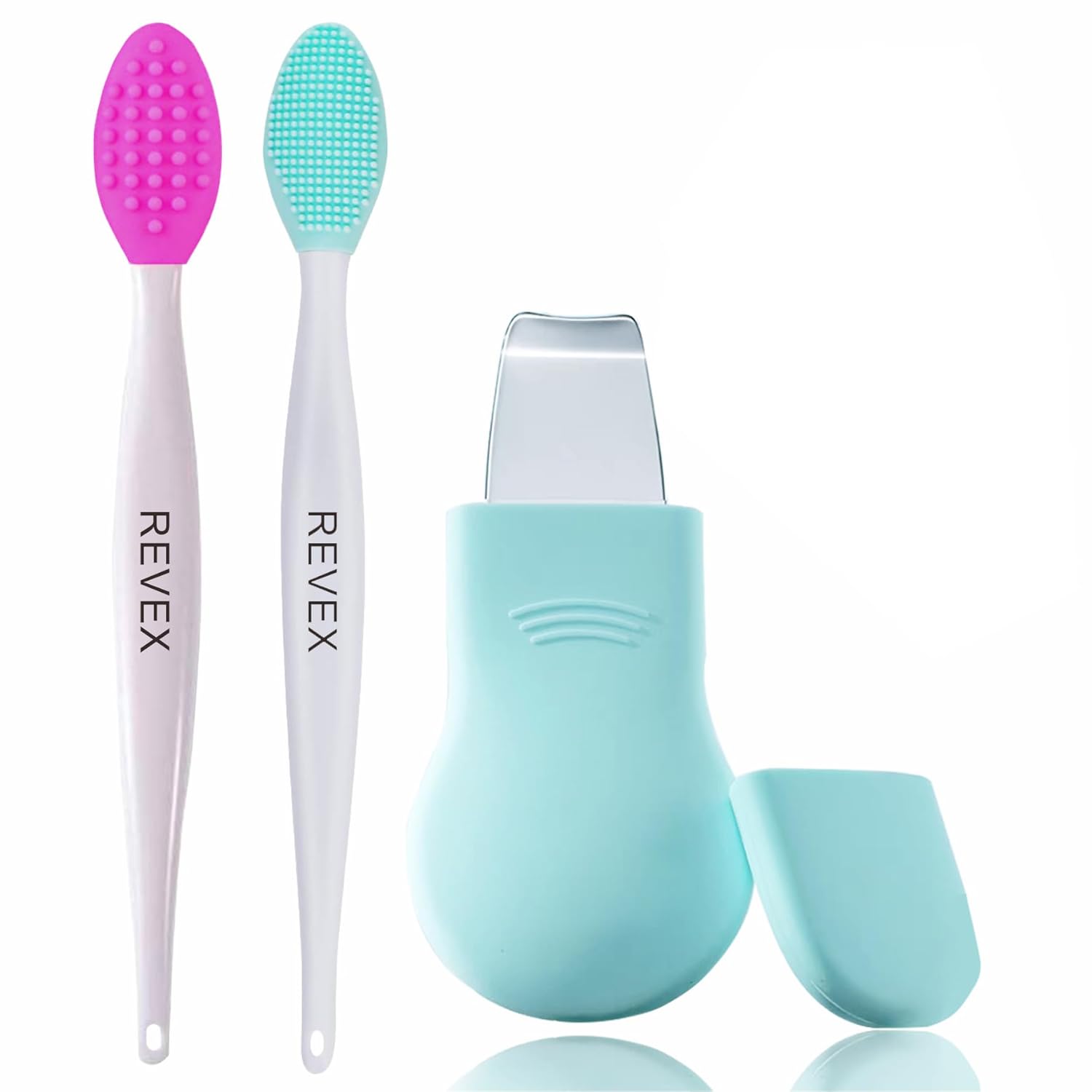 RamPula Facial Cleansing Brush, 2 in 1 Silicone Face Mask Brush & Face Scrubber, For Exfoliating, Massaging, Remove Blackheads, Makeup Skincare Removal, Applicator for Mud, Clay, Body Lotion, DIY Mask 2 PCS