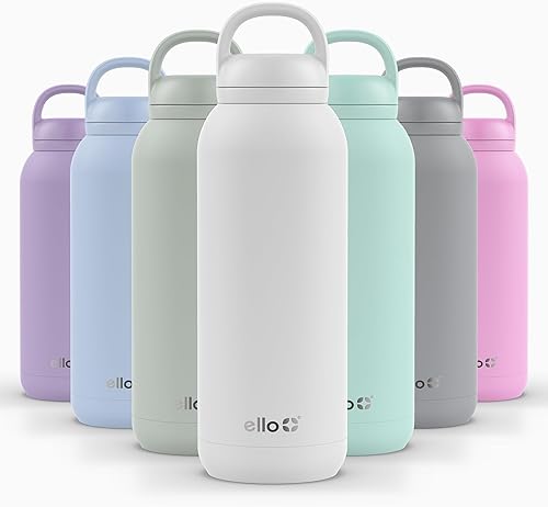 Miniatura 109 de Ello Cooper Twist - Botella de agua de acero inoxidable de 32 onzas con tapa para beber, a prueba de fugas, doble pared y aislada al vacío, lazo de