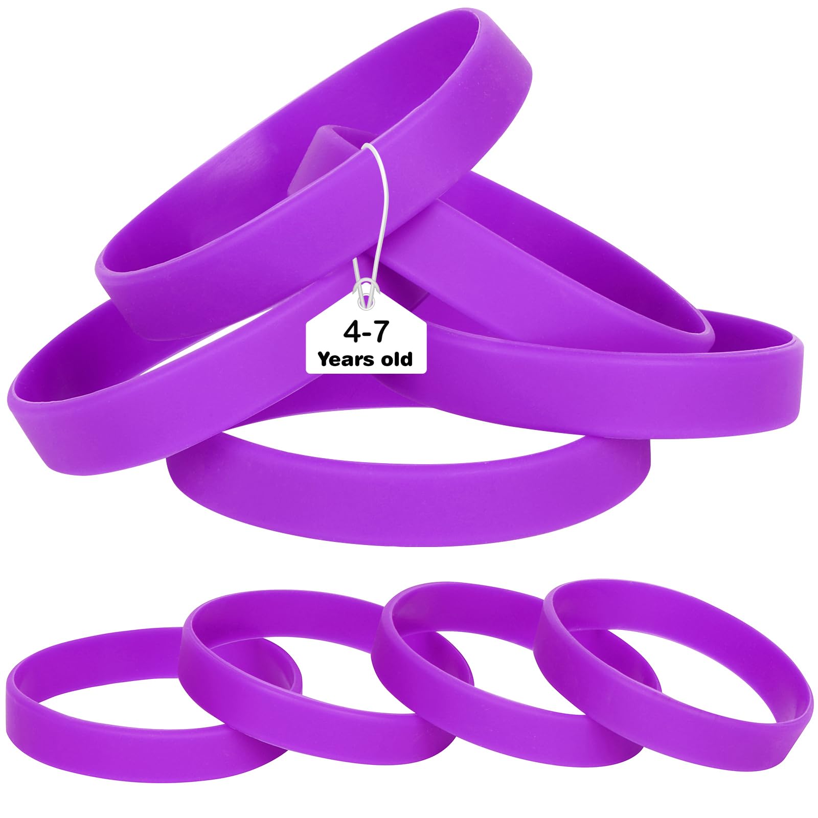 LVNRIDS Purple Silicone Elastic Wristbands Rubber Bracelets 25 Pcs for Kid, 16 cm Length Coloured Wrist Bands Silicone for Business School Activity Party Events Music Festival