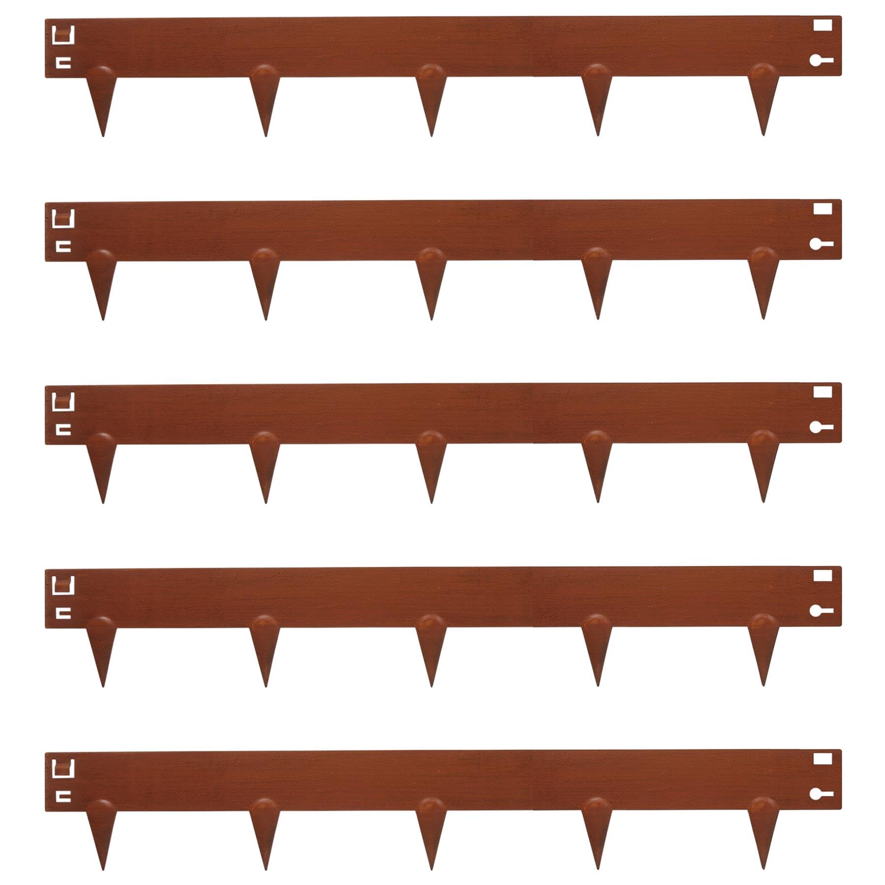 Harbour Housewares 5M Lawn Edging Border - 8cm Face Height - Rust - Galvanised Steel Garden Border Edging Flexible Grass Landscaping Pathway Edge Strip
