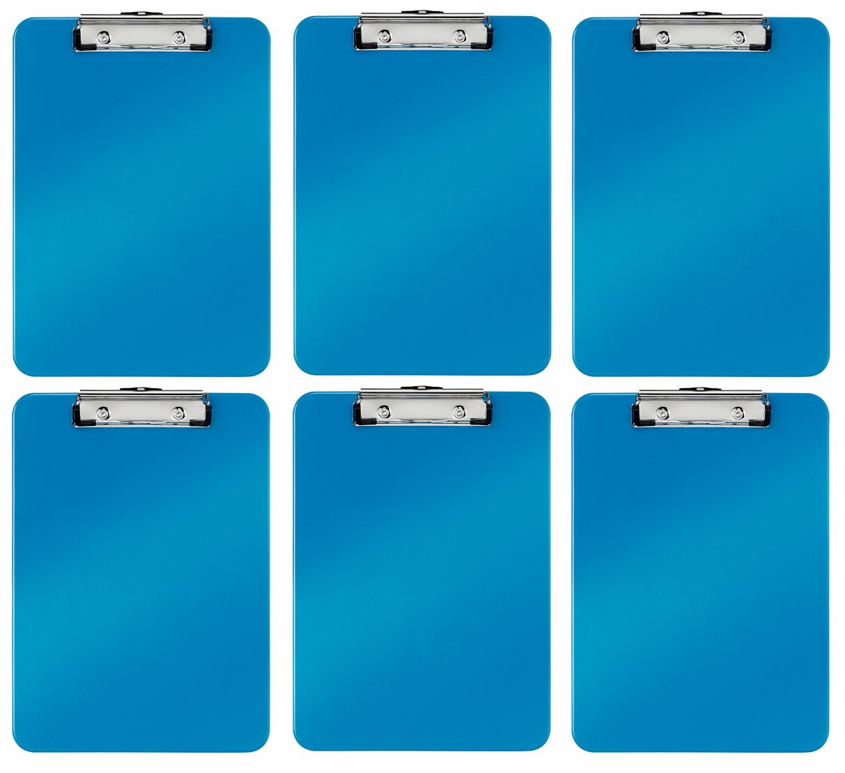 Leitz 3963 Klemmbrett Bebop A4 Polystyrol 6er Sparpack (blau, 6)