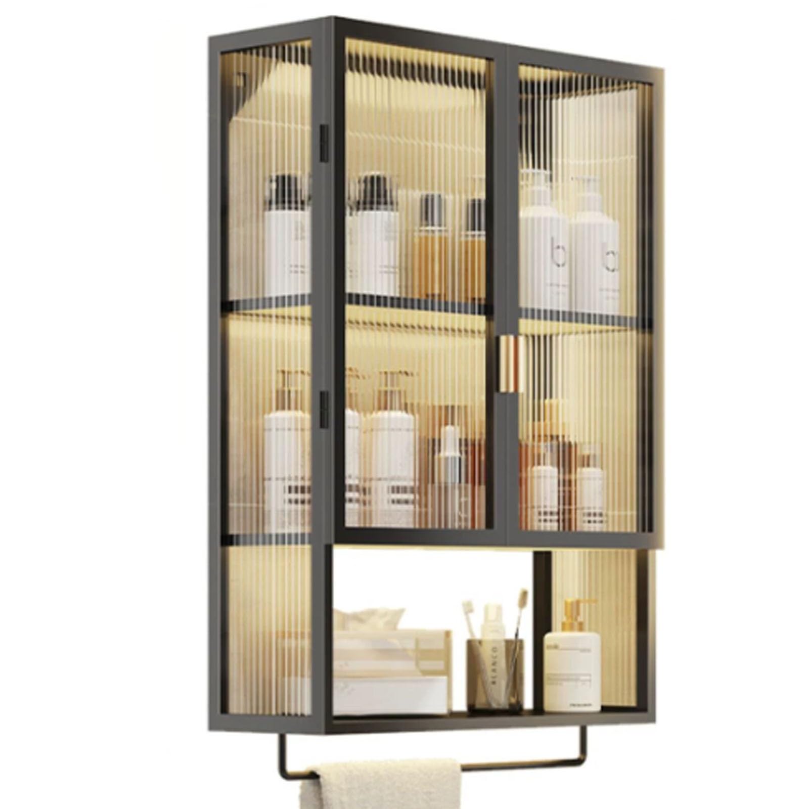 Meuble de rangement étroit salle de bain et cuisine avec double porte acrylique