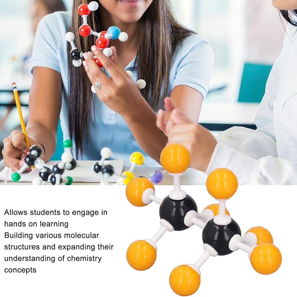 HEYOUTH Kit Modello Molecolare, Atom Link Modello Chimica Set,Atom Molecular Models Links 1049 pezzi con atomi, legami e orbite, per l’apprendimento della Chimica molecolare Organica inorganica
