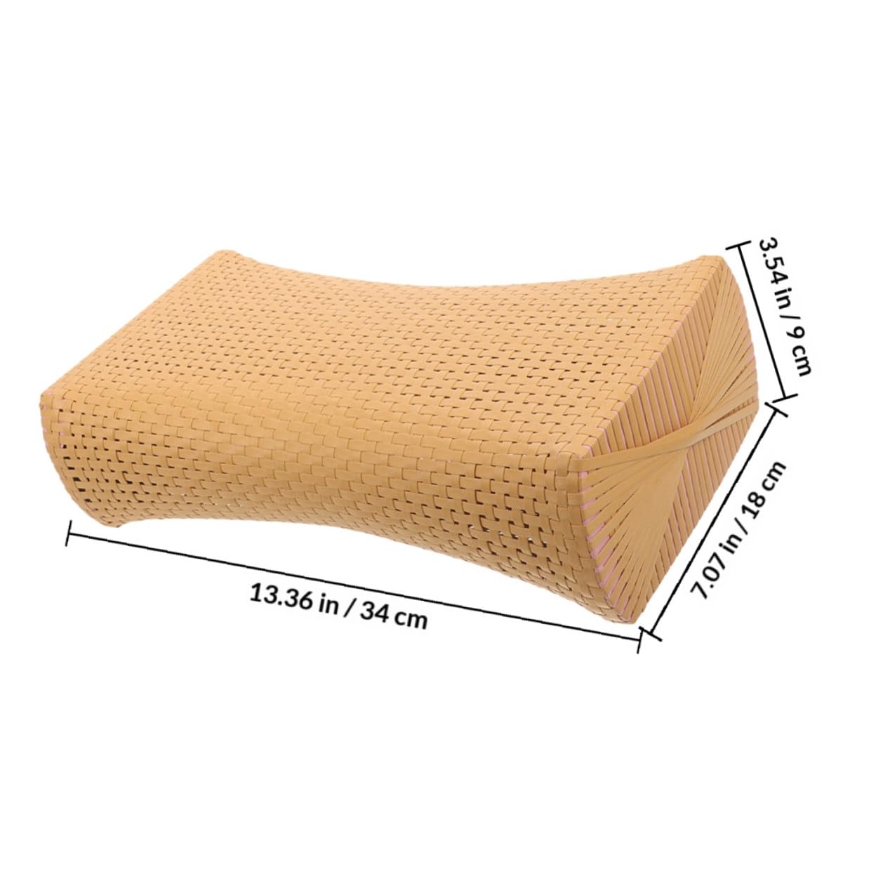 Lot de 2 Oreillers en Imitation Rotin Tressé, Grand Format Naturel, Coussins Respirants pour Sauna et Bain, Soutien Cervical Ergonomique, Oreillers Rafraîchissants pour Personnes