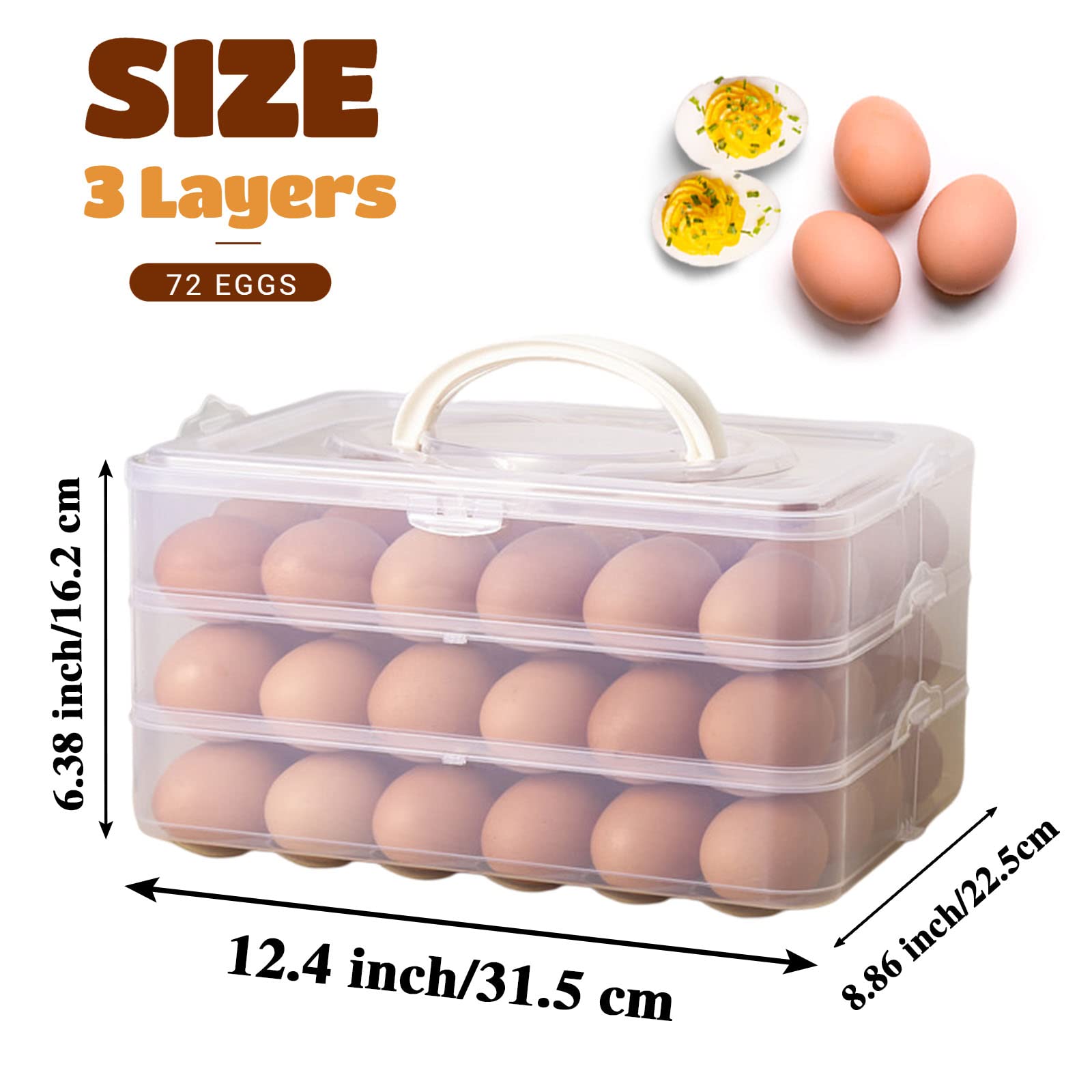 Amazon.com: Anyumocz 72 Eggs Holder,3-Layer Deviled Egg Tray with