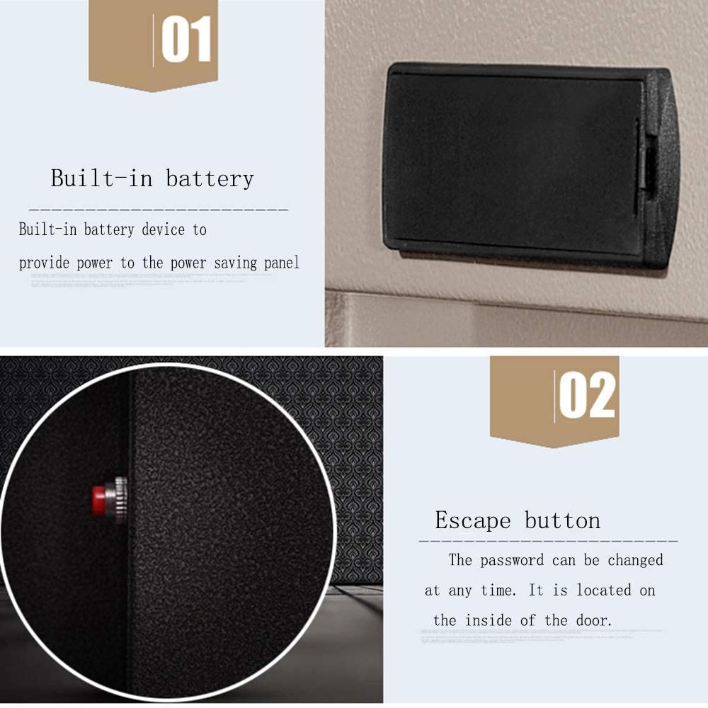 Sejf Ognioodporny Wodoodporny sejf Sejfy elektroniczne Sejf do biura domowego 30 cm Mini całostalowy sejf do pilnika ściennego (styl Black Master lock)
