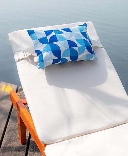 Miniatura 3 de Almohadas para reposacabezas para sillas de patio, repisa al aire libre, piscina, sala de estar, con inserto de rayas elásticas ajustables para