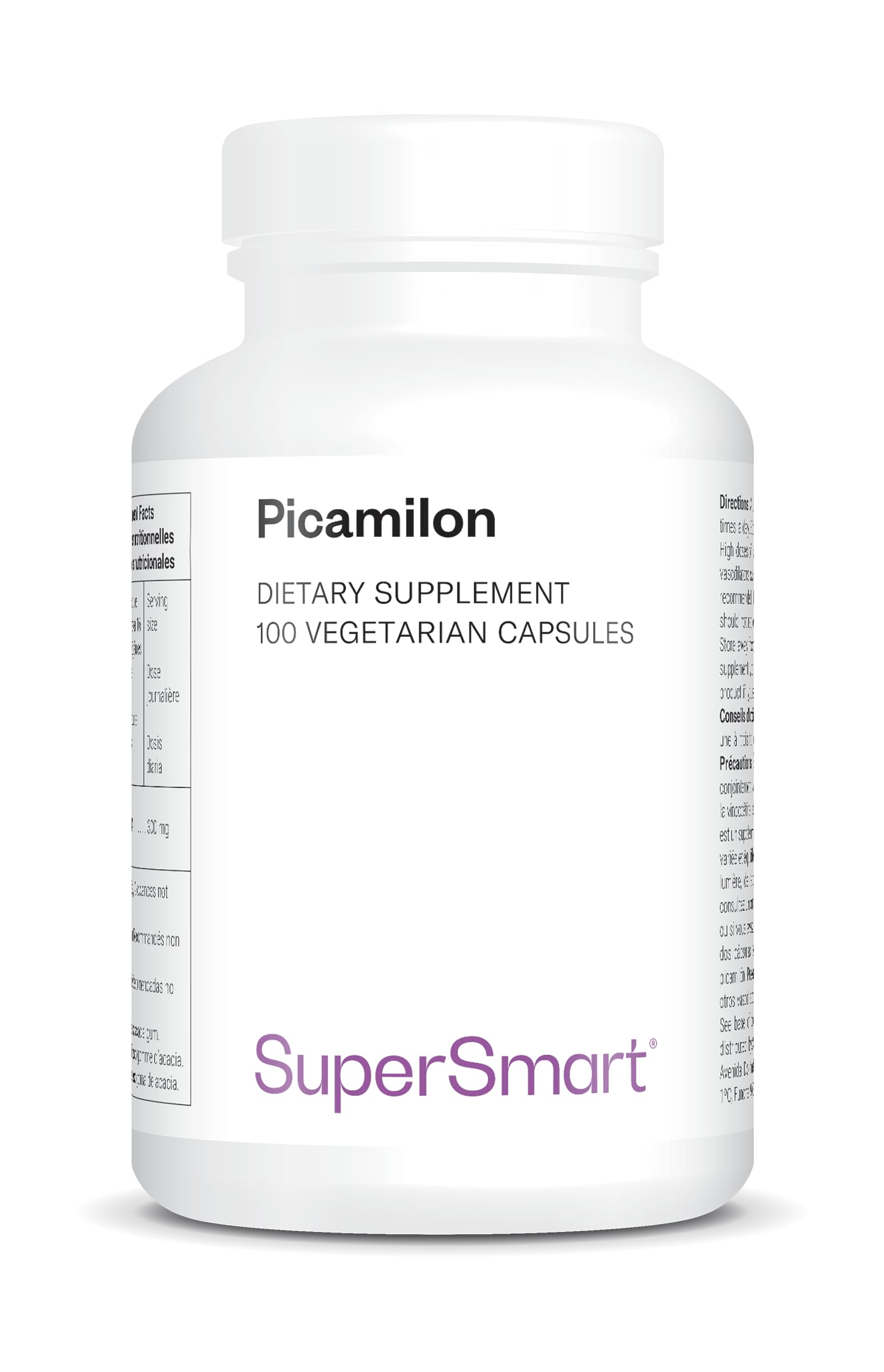 Supersmart - Picamilon 300 mg Per Day - Gamma-Aminobutyric Acid Supplements - with B3 Niacin for Stress Relief | Gluten Free - 100 Vegetarian Capsules