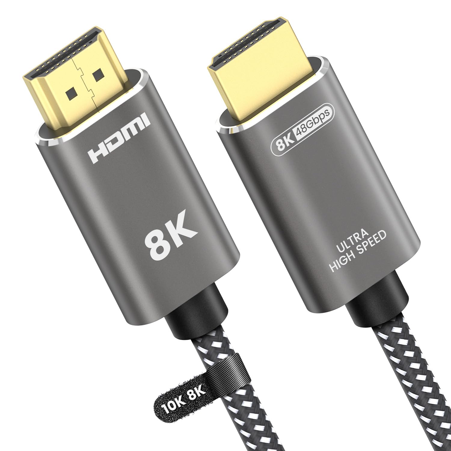 8K HDMI 2.1 Cable 1 ft /0.3M, 48Gbps Ultra High Speed,| 4K 240Hz 165Hz 144Hz 120Hz, 8K 60Hz, HDR10+, eARC, HDCP2.3|, Braided HDMI Cord for Netflix Roku TV PC Monitor Projector PS5 Xbox