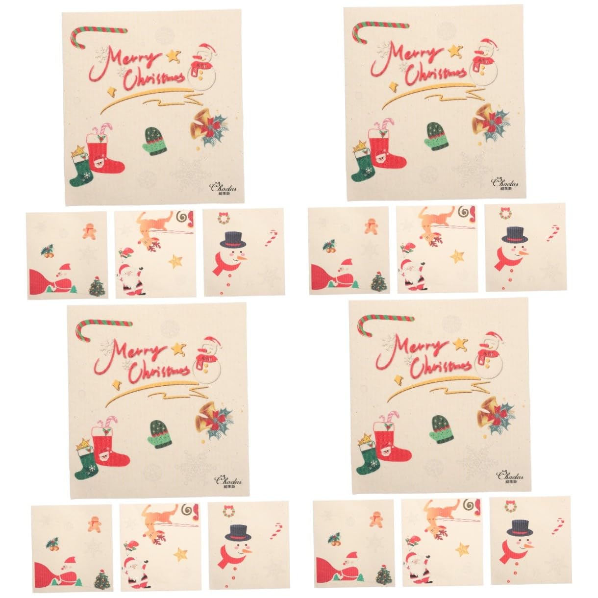TOPBATHY 16 Piezas Trapo de Cocina de Navidad Trapos limpios Toalla para Lavar Platos bayeta escurreplatos paños de Cocina esponjas Toallas de Cocina paño de Cocina Multiusos