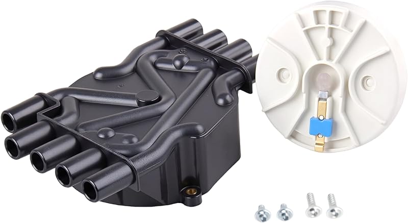 Ignition Distributor Set Brass Terminals Distributor Cap and Rotor Kit For GMC Vortec C1500 C2500 C3500 K1500 K2500 K3500 1996 1997 1998 1999 2000 2001 2002 V8 5.0L 5.7L Relpaces # 93441558 DR331