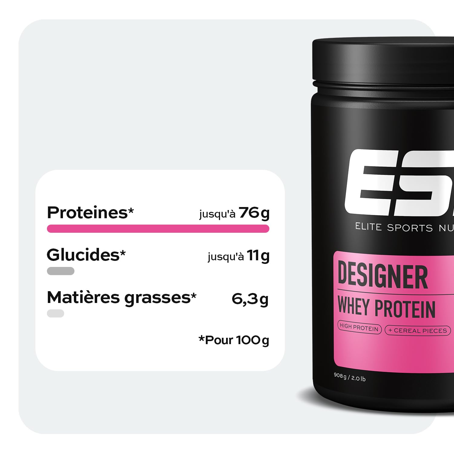 ESN Designer Whey Protein Powder, céréales à la cannelle, 1 kg | Jusqu'à 23 g de protéines par portion, idéal pour développer et maintenir la masse musculaire, fabriqué en Allemagne