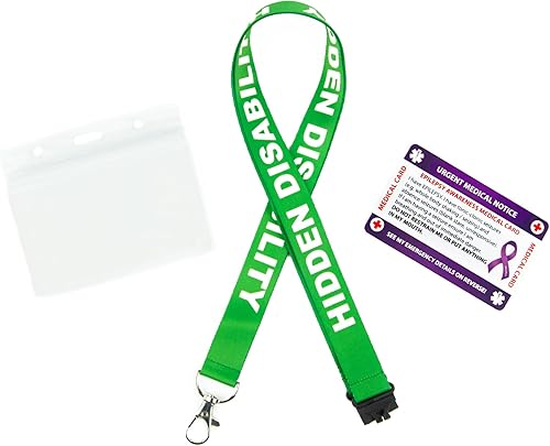 Miniatura 7 de Concientización de la tarjeta médica con panel grabable y cordón modelado, tarjeta de PVC de contacto de emergencia (epilepsia)