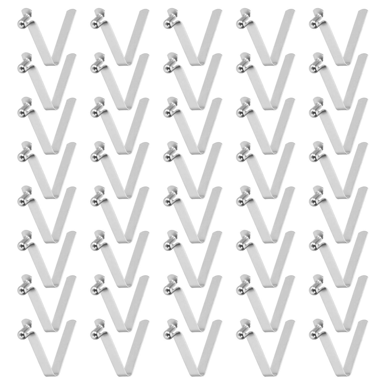 QUARKZMAN 40 Pezzi Clip A Molla A Pulsante Singolo per Pagaia da Kayak 5x8x33mm Acciaio per Molle 65Mn Clip A Molla A Forma di V per Tubi Telescopici Bloccanti per Paleria da Tenda Campeggio