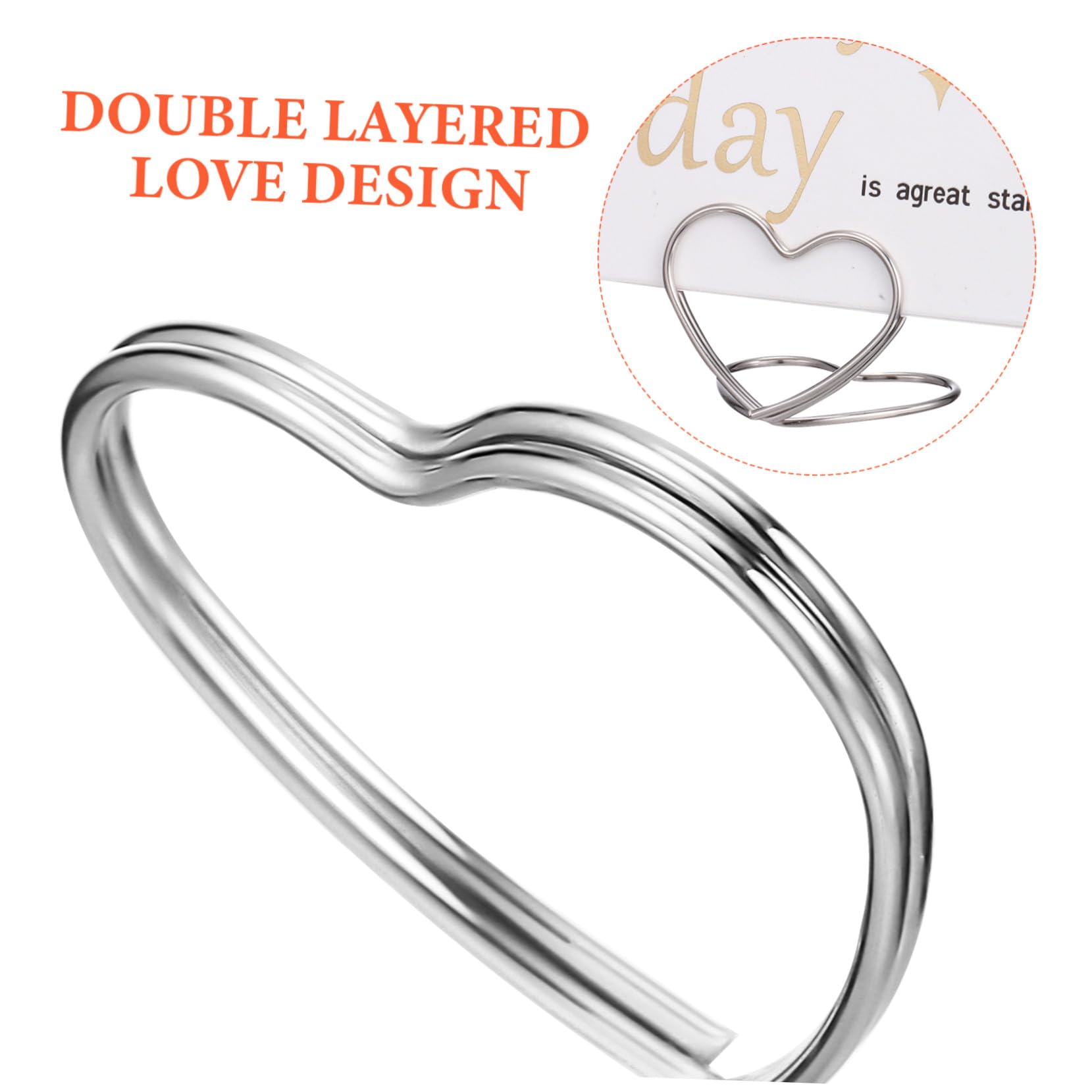 48 Stück Teiliges Herzförmige Tischkartenhalter aus Robustem Carbonstahl Doppeltes Design für Stabile Fotohalter und Tischnummernständer Eleganter Memohalter für Hochzeit Party