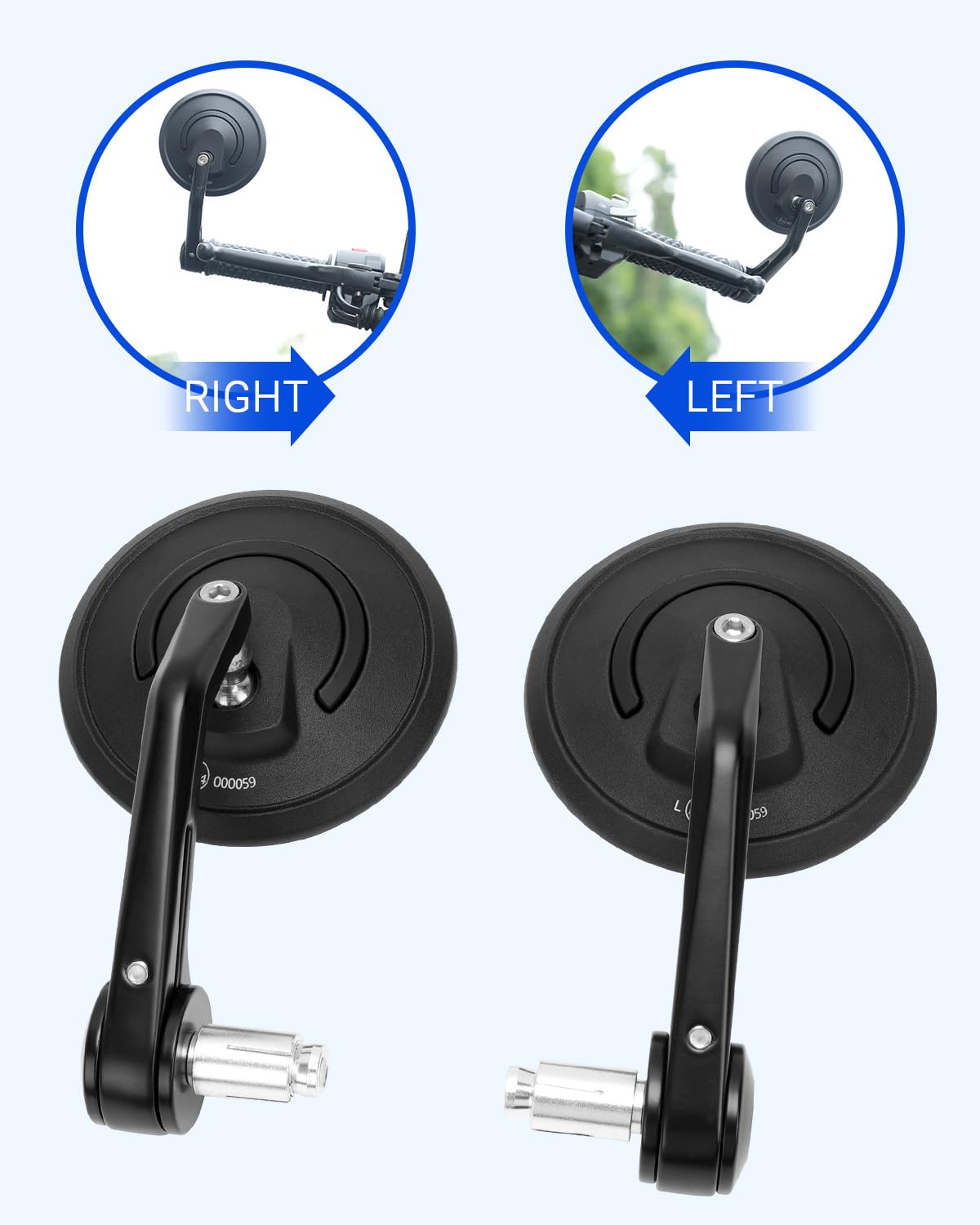 SUPAREE Specchietti Moto Manubrio Specchi Bar End Omologati Specchietti moto Omologati Rotondi per Motociclo Scooter Cruiser