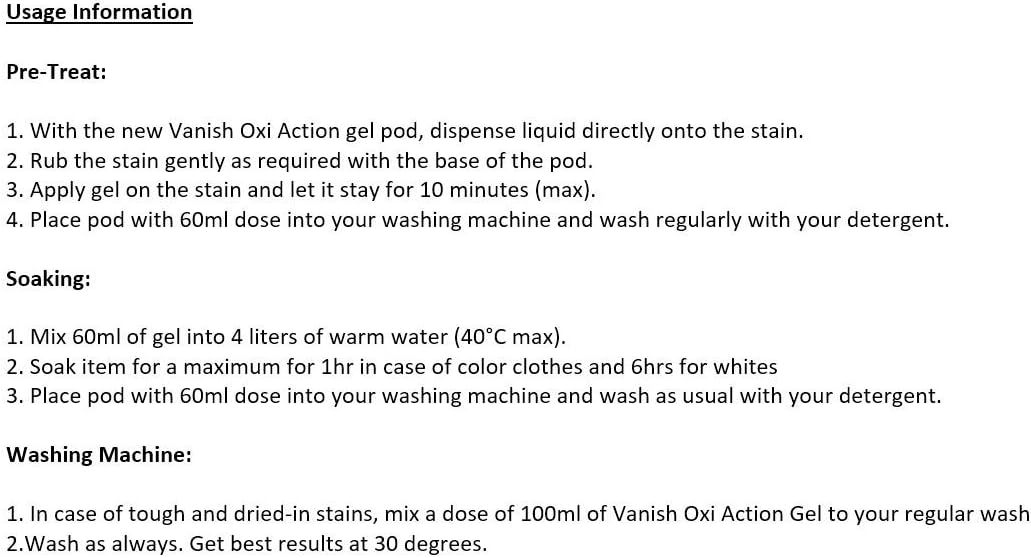 Vanish Fabric Stain Remover Oxi Action Liquid, 4L