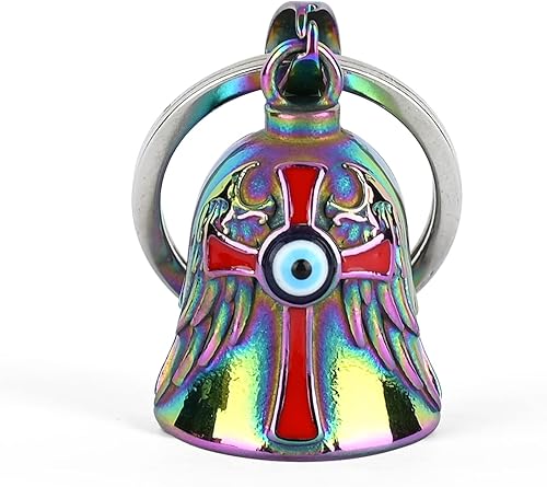 Miniatura 8 de Gremlin Bells for Motorcycles Motorcycle Bell Guardian Angel  Cross with Evil Eye Keychain Accessories for Bikers Gifts