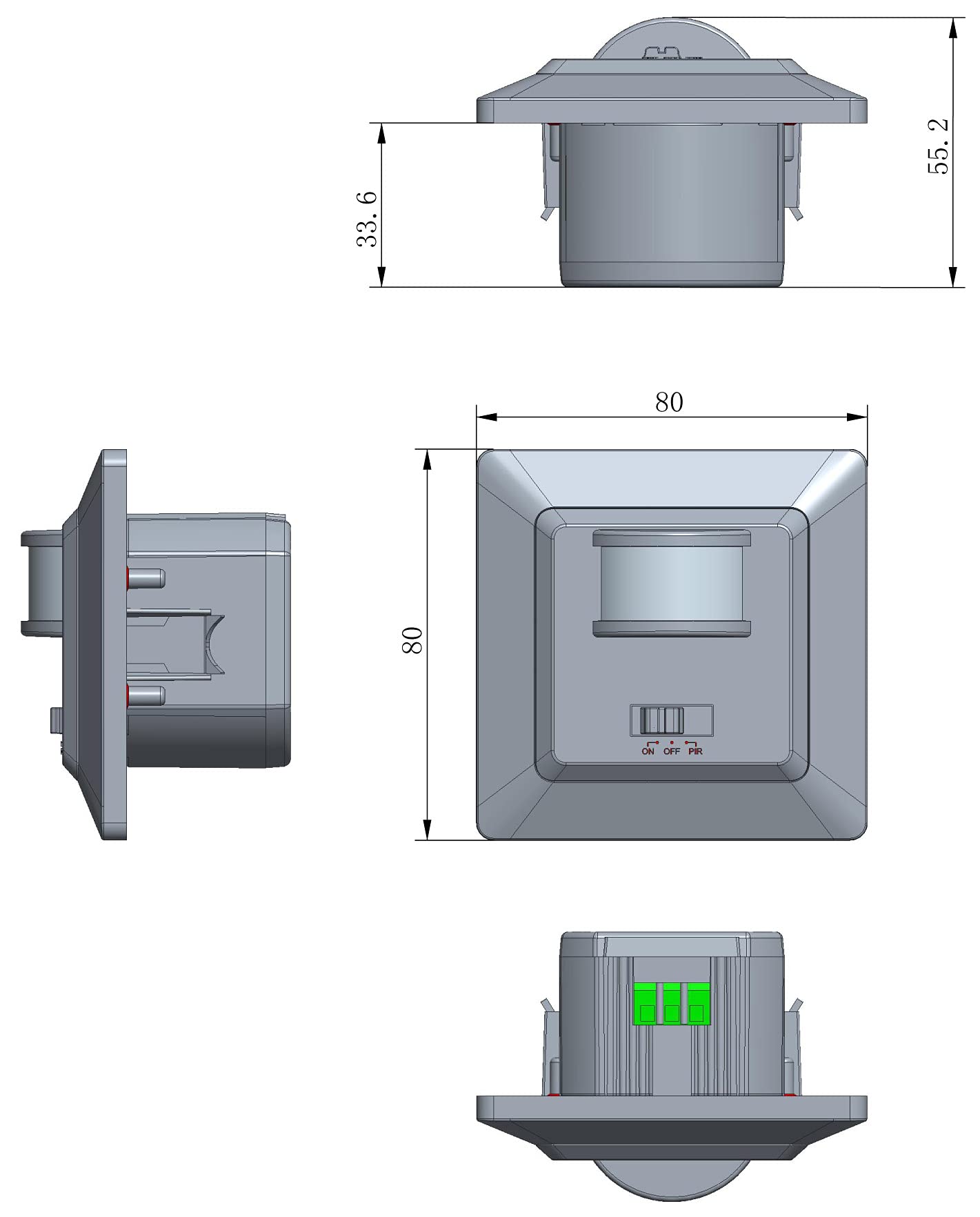 Image secondaire de Détecteur de Mouvement Delphi 400W, UP, Blanc, 2 Fils