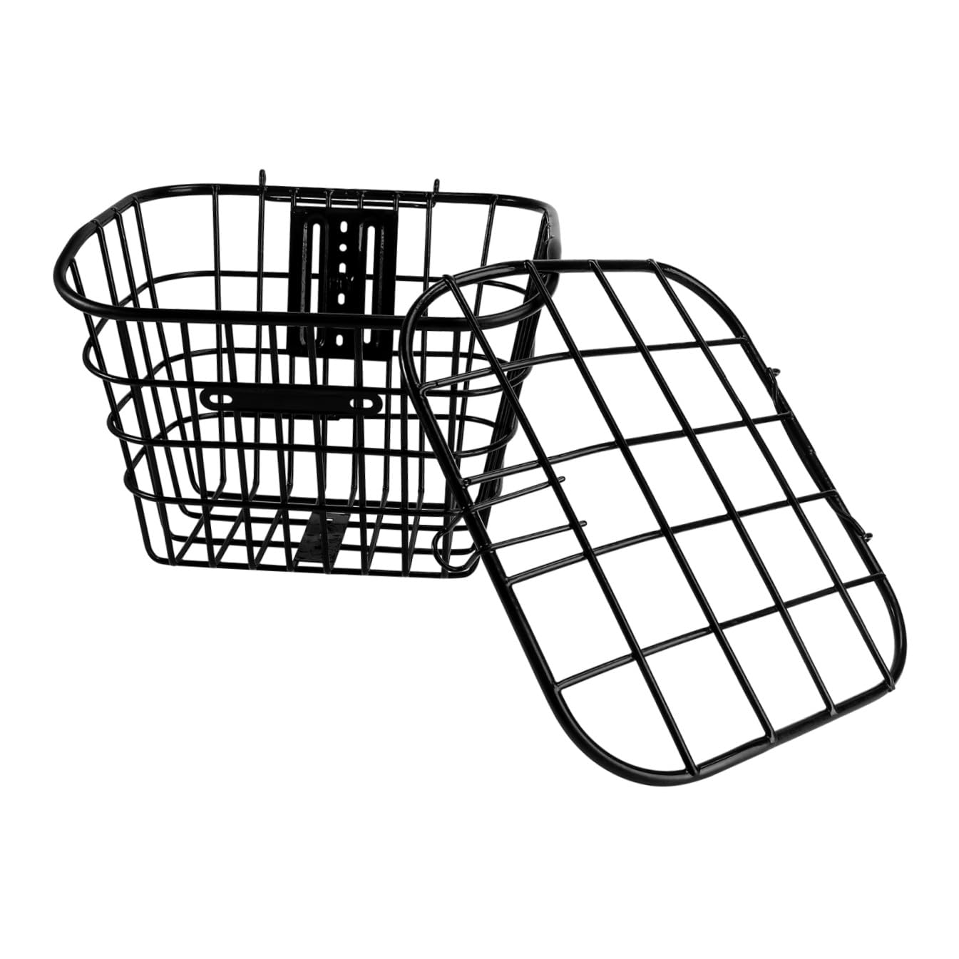 BESPORTBLE Cestino Pieghevole per Bicicletta Cestino per Bici Staccabile Cestino in Acciaio Cesto Triciclo pattumiera elettrica Ornamento Cestino Decorativo Acciaio Inossidabile Black